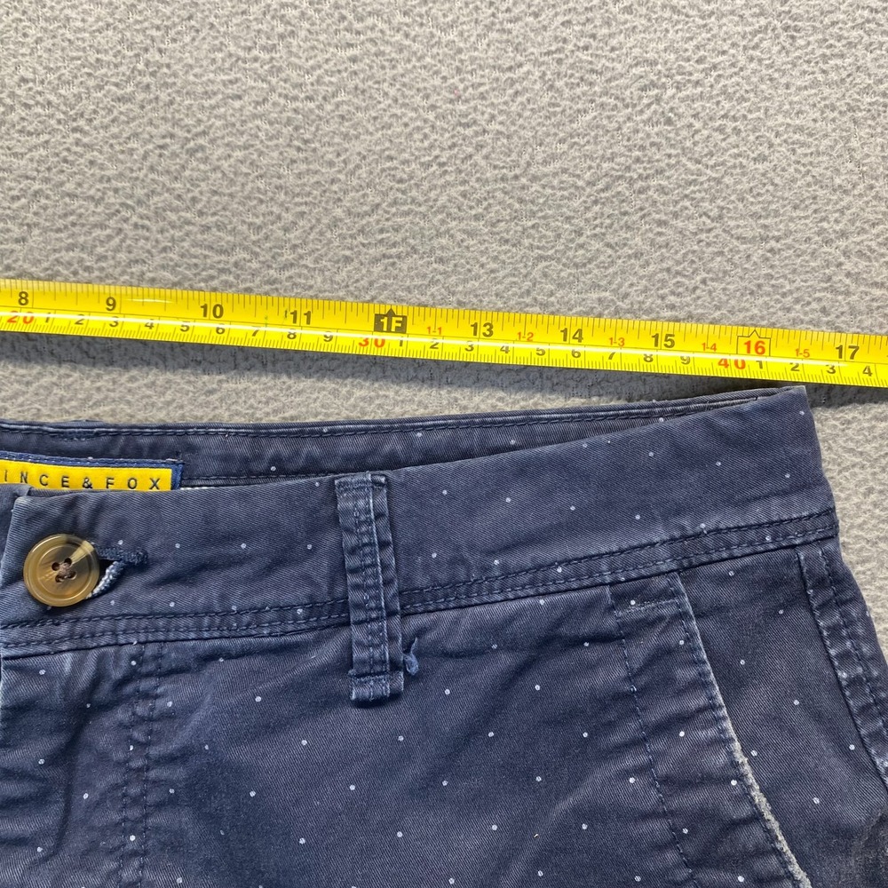 PRINCE & FOX Blue Slim Classic Chino Shorts Zip Fly Pockets Mens Size 31 - Picture 6 of 16